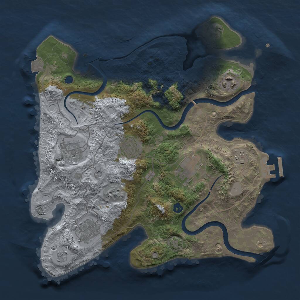 Rust Map: Procedural Map, Size: 3000, Seed: 19906, 11 Monuments