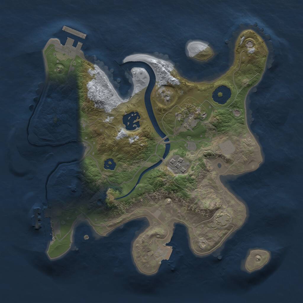 Rust Map: Procedural Map, Size: 2500, Seed: 254774564, 7 Monuments