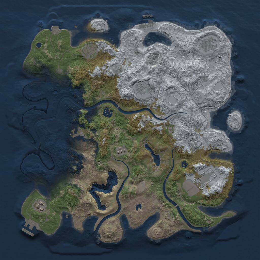 Rust Map: Procedural Map, Size: 4000, Seed: 2097933013, 15 Monuments