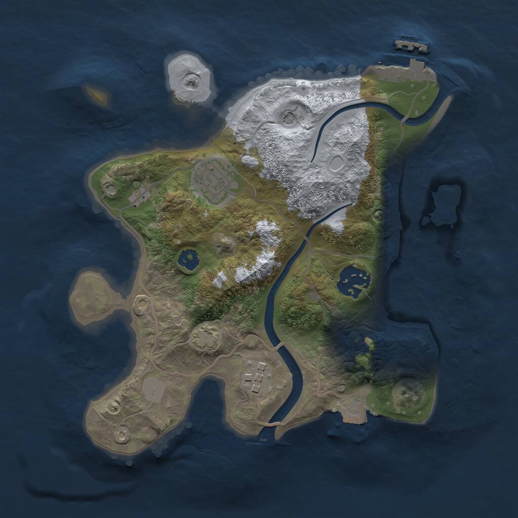 Rust Map: Procedural Map, Size: 2500, Seed: 39084899, 7 Monuments