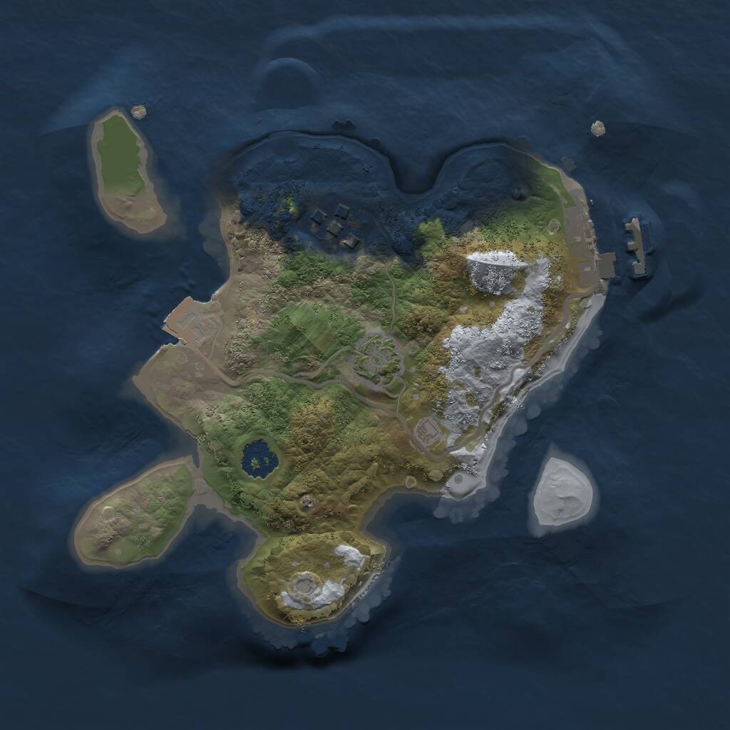 Rust Map: Procedural Map, Size: 2000, Seed: 147896, 4 Monuments