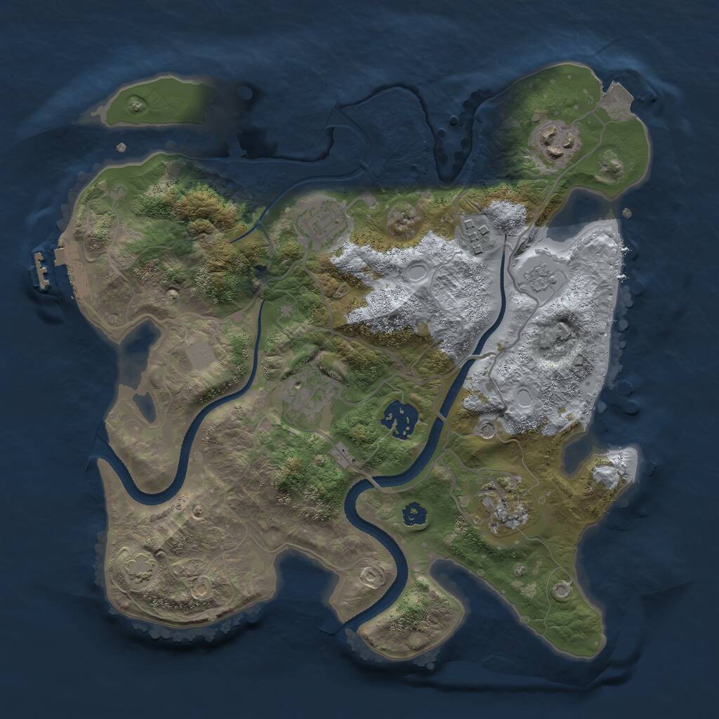 Rust Map: Procedural Map, Size: 3000, Seed: 176585737, 11 Monuments