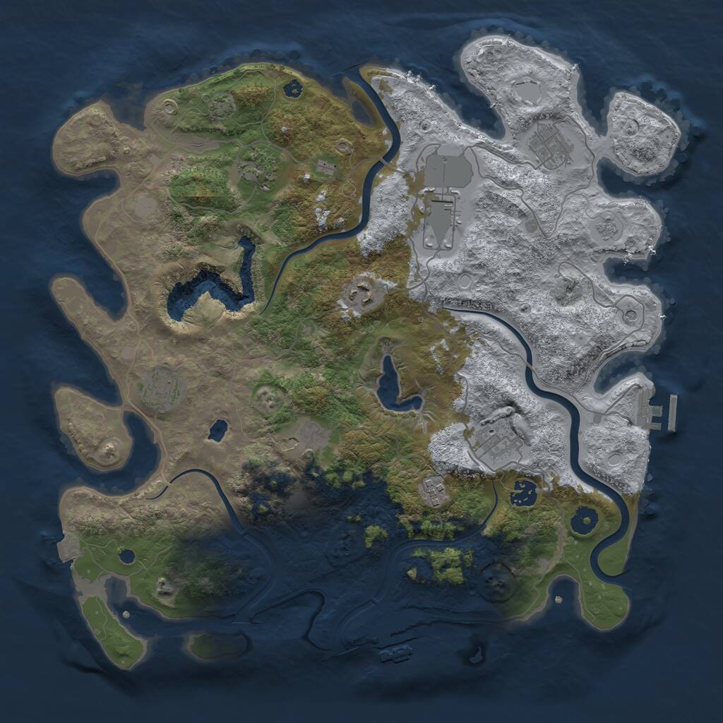 Rust Map: Procedural Map, Size: 4000, Seed: 624541828, 15 Monuments