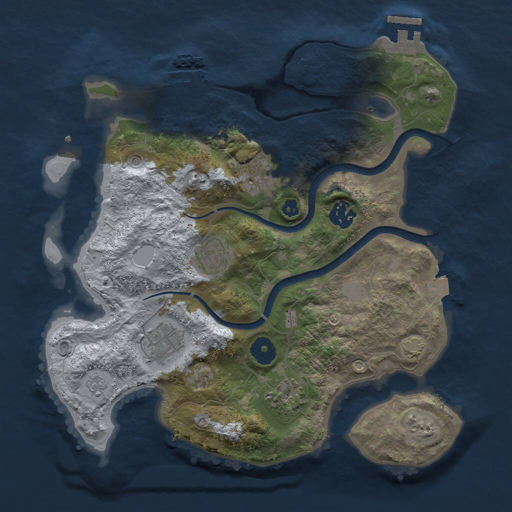 Rust Map: Procedural Map, Size: 3000, Seed: 1889280904, 11 Monuments