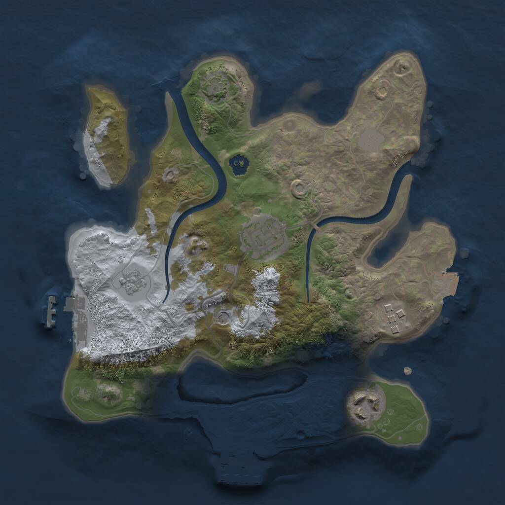 Rust Map: Procedural Map, Size: 2500, Seed: 1608876763, 9 Monuments