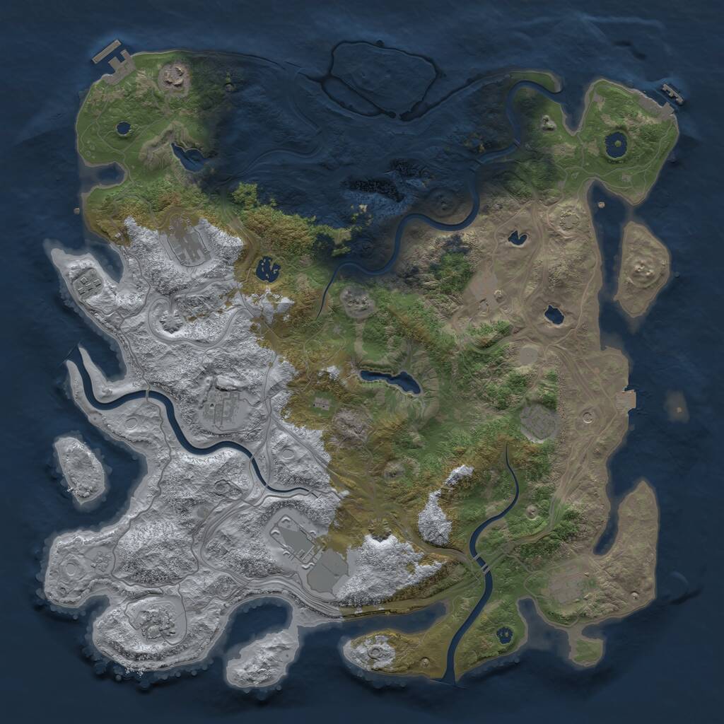 Rust Map: Procedural Map, Size: 4500, Seed: 146829343, 16 Monuments