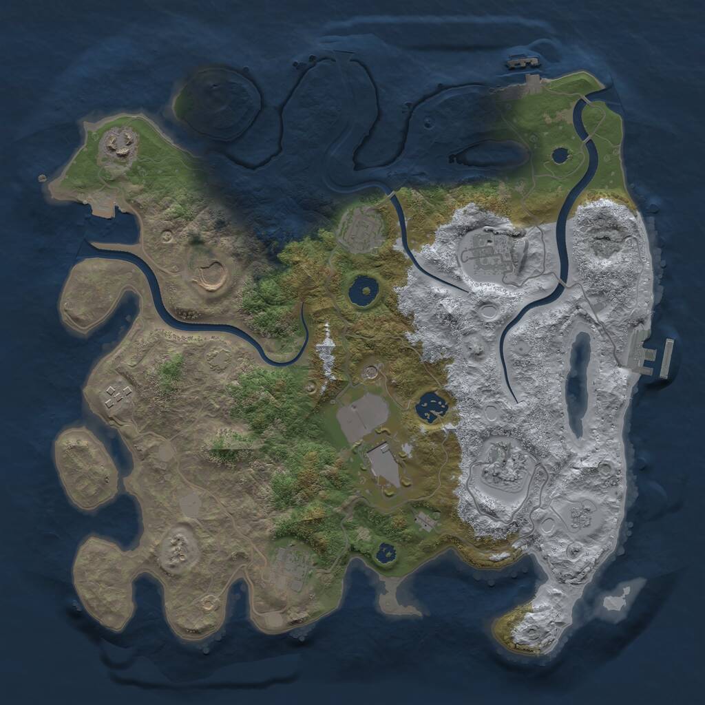 Rust Map: Procedural Map, Size: 3585, Seed: 4597818, 15 Monuments