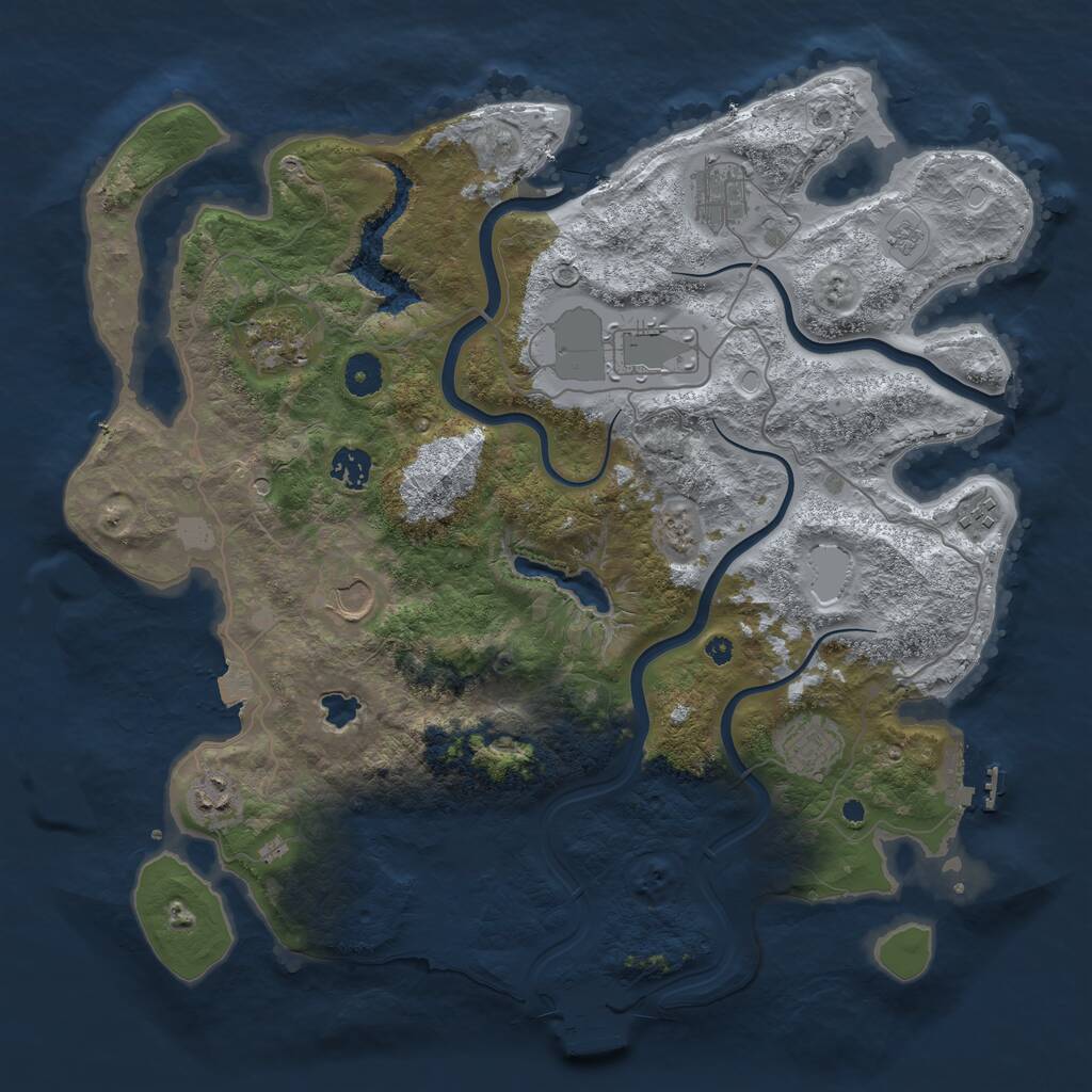 Rust Map: Procedural Map, Size: 4000, Seed: 1800198901, 14 Monuments