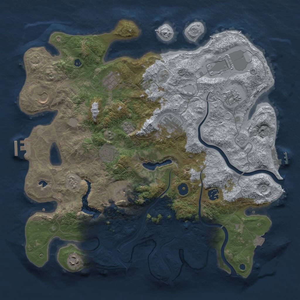 Rust Map: Procedural Map, Size: 4000, Seed: 1989729122, 16 Monuments