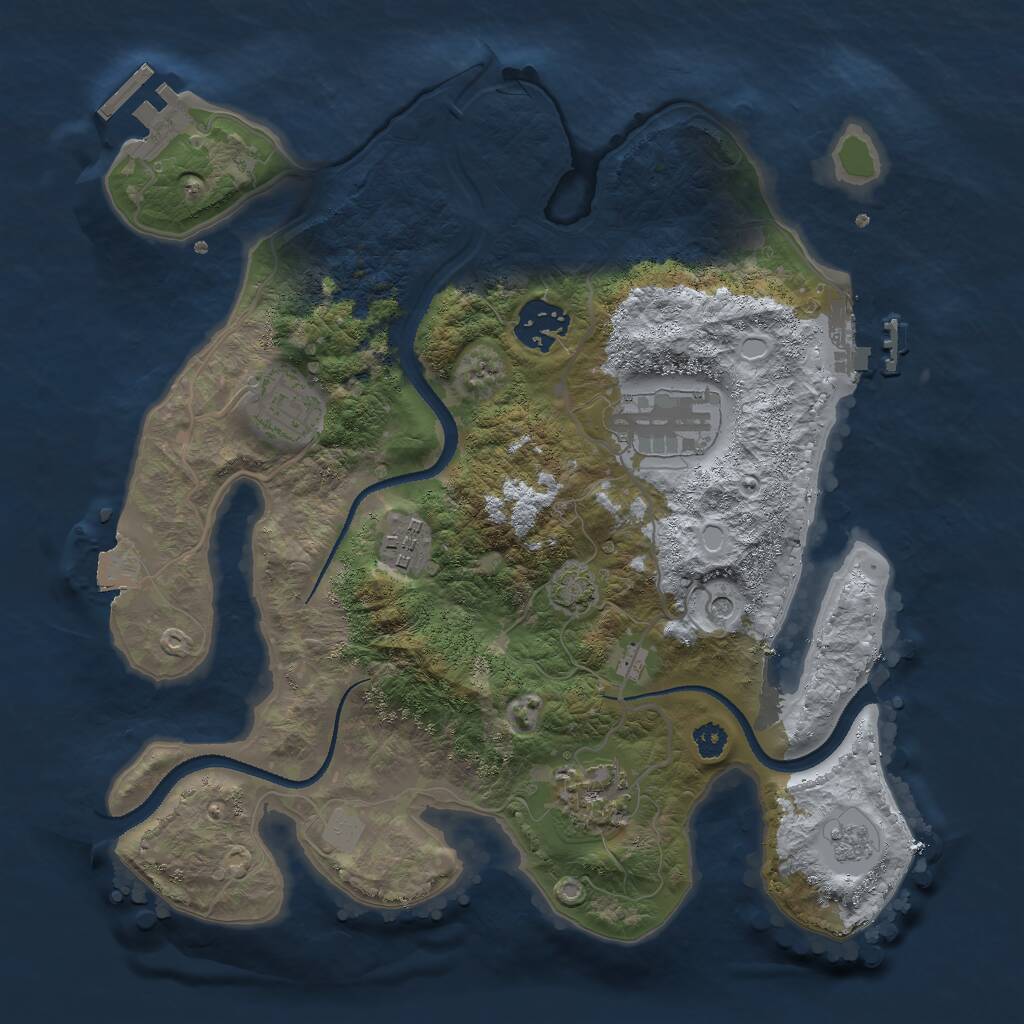 Rust Map: Procedural Map, Size: 3000, Seed: 14943, 11 Monuments