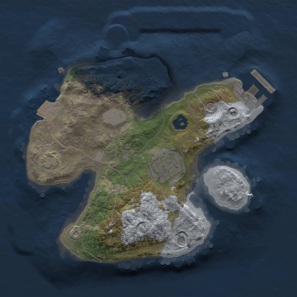 Rust Map: Procedural Map, Size: 2000, Seed: 1795846200, 5 Monuments