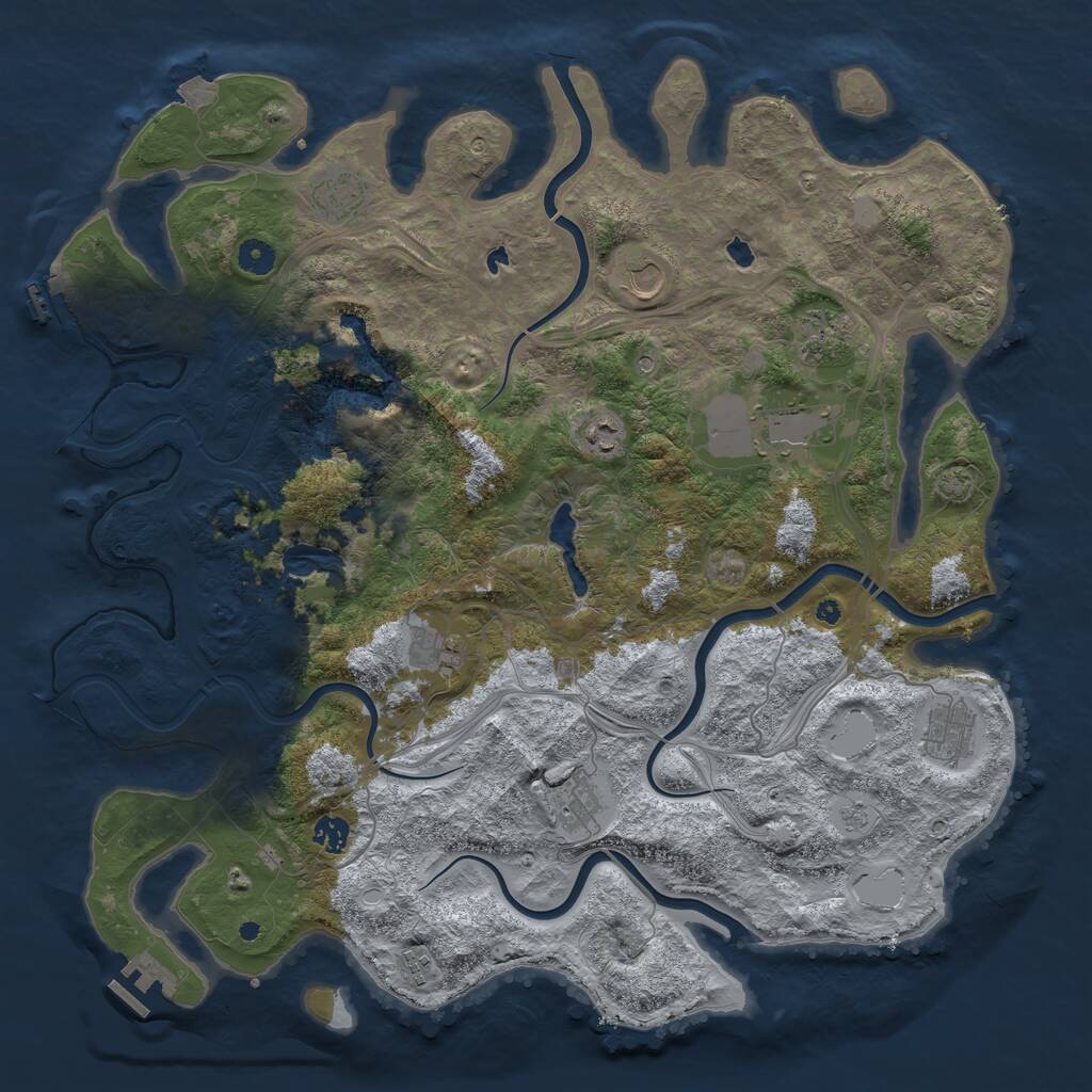 Rust Map: Procedural Map, Size: 4500, Seed: 798259361, 16 Monuments