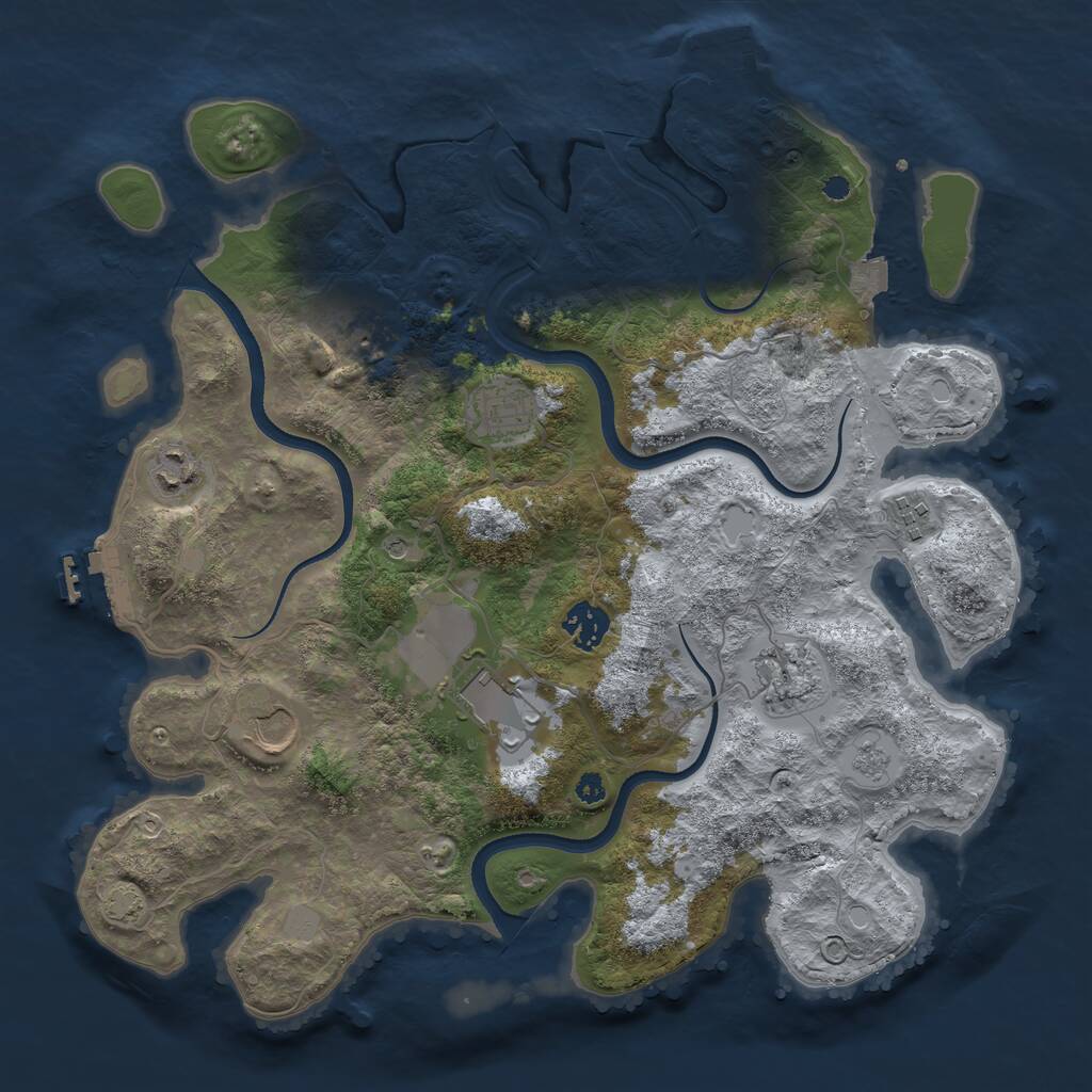 Rust Map: Procedural Map, Size: 3608, Seed: 872767, 14 Monuments