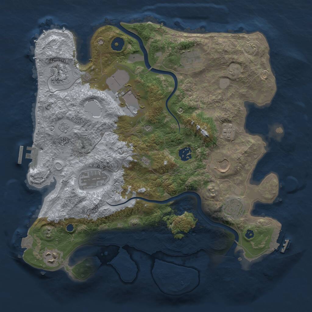 Rust Map: Procedural Map, Size: 3500, Seed: 500798493, 15 Monuments