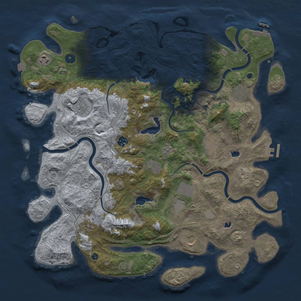 Rust Map: Procedural Map, Size: 4500, Seed: 160590049, 16 Monuments