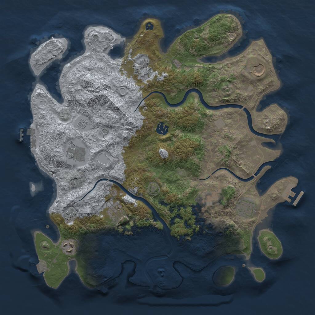 Rust Map: Procedural Map, Size: 3850, Seed: 785967, 15 Monuments