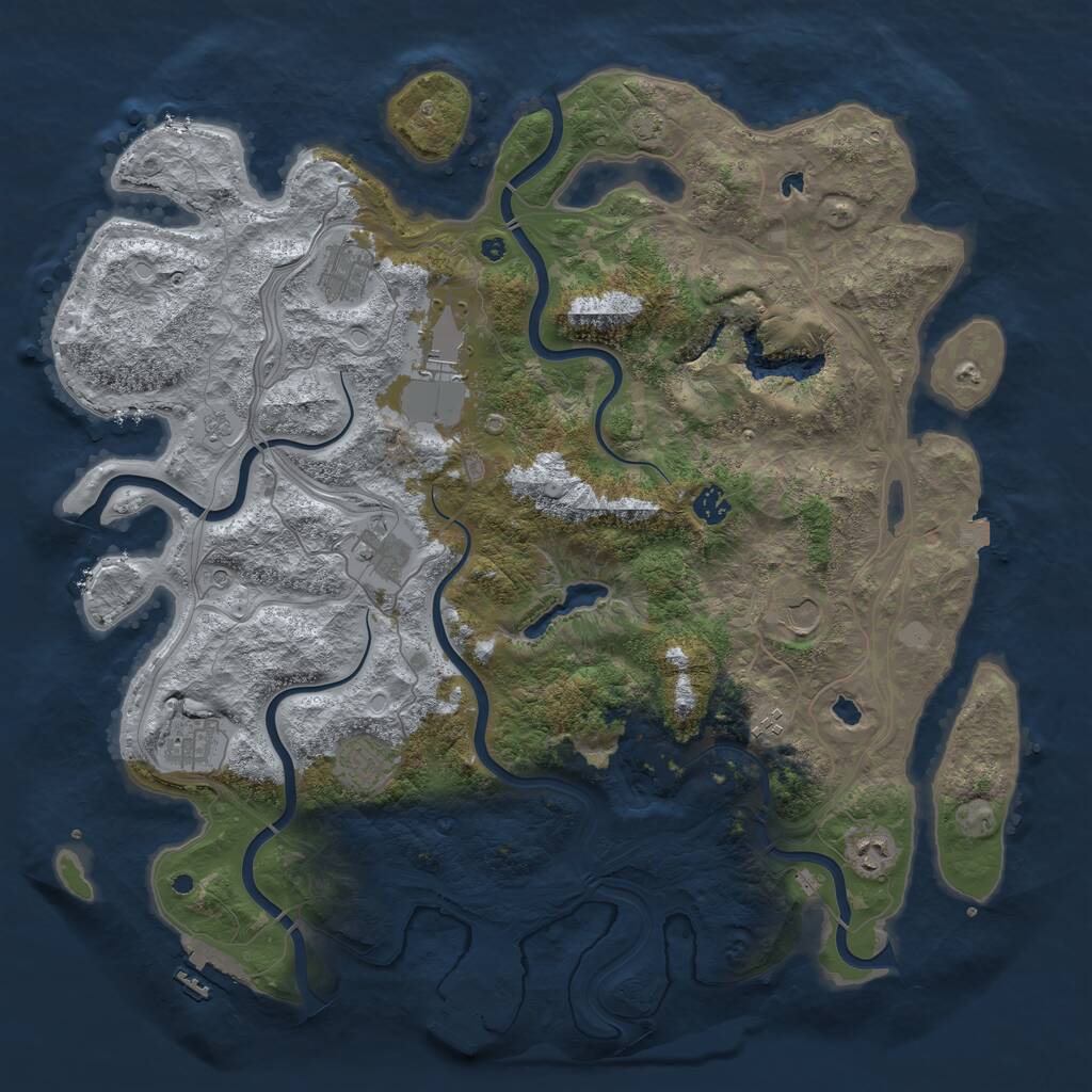 Rust Map: Procedural Map, Size: 4500, Seed: 7869567, 15 Monuments