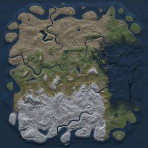 Thumbnail Rust Map: Procedural Map, Size: 6000, Seed: 1494512743, 17 Monuments