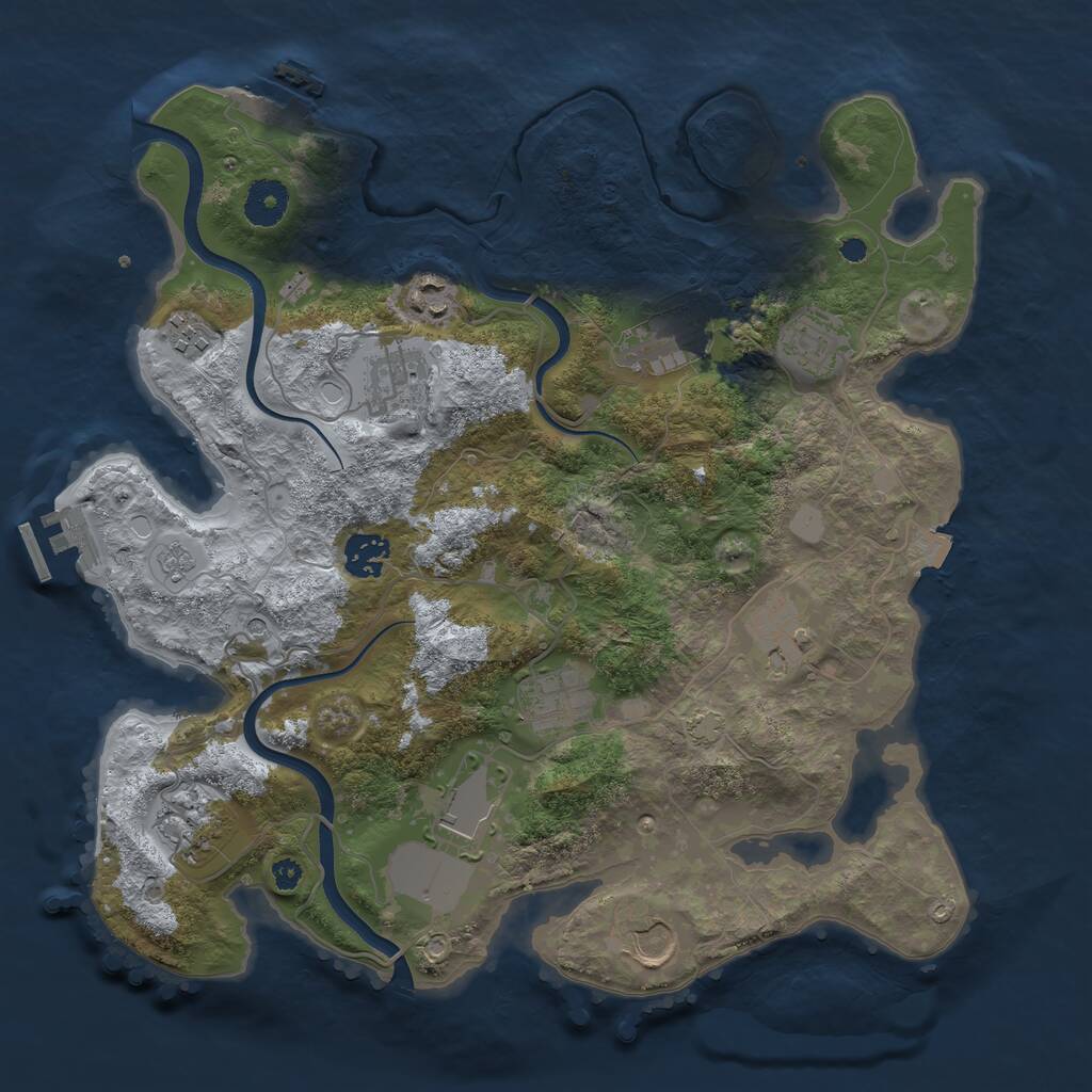 Rust Map: Procedural Map, Size: 3580, Seed: 697554, 17 Monuments