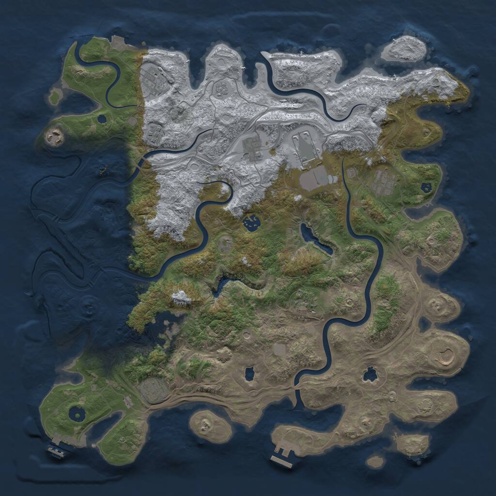 Rust Map: Procedural Map, Size: 4500, Seed: 3192784, 17 Monuments