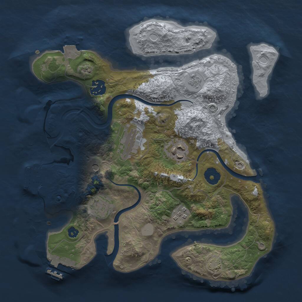 Rust Map: Procedural Map, Size: 2800, Seed: 3250, 11 Monuments