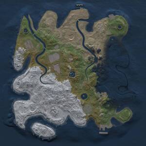 Thumbnail Rust Map: Procedural Map, Size: 3500, Seed: 693569373, 14 Monuments