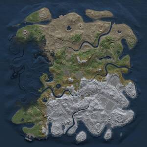 Thumbnail Rust Map: Procedural Map, Size: 4500, Seed: 1247817232, 17 Monuments
