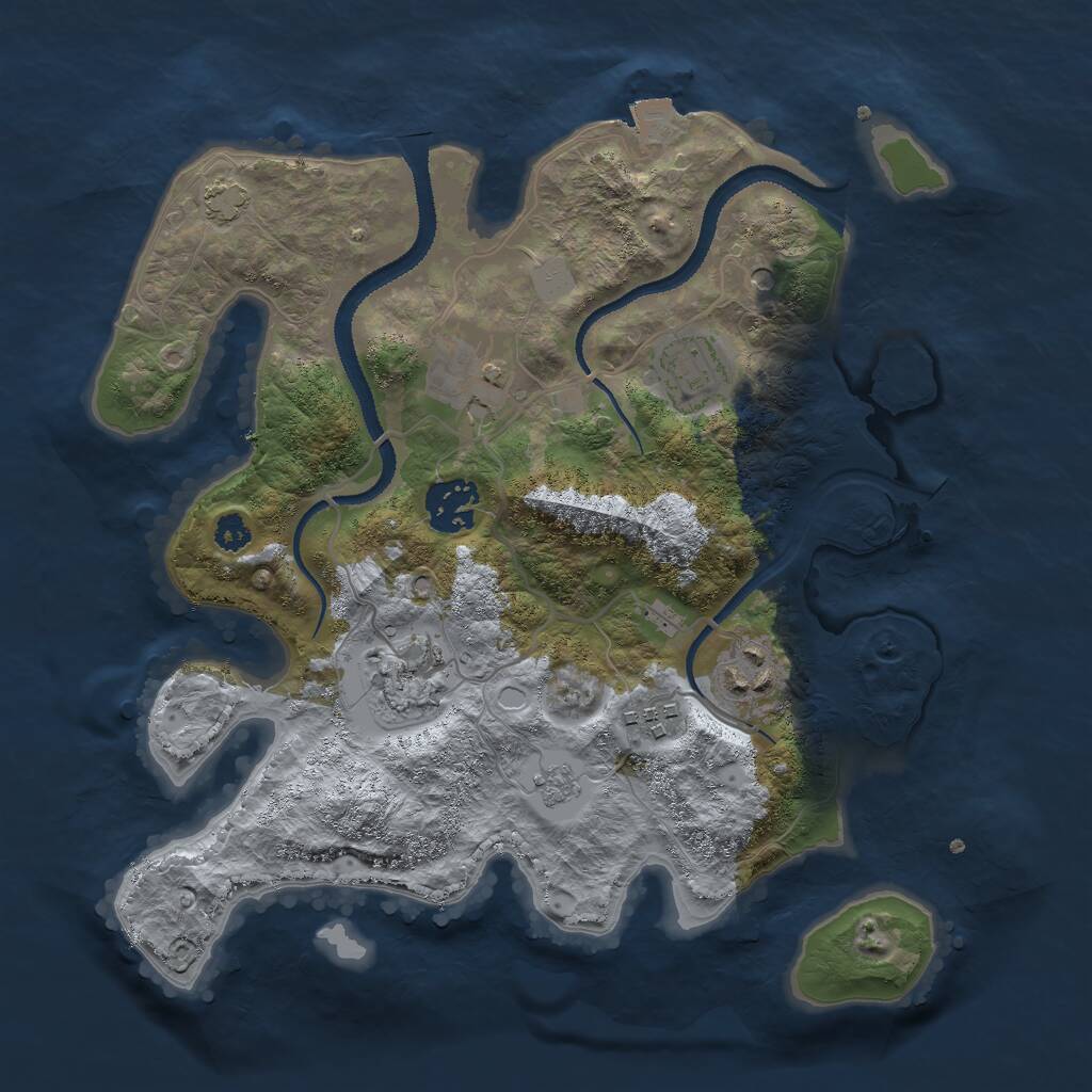 Rust Map: Procedural Map, Size: 3000, Seed: 318014409, 10 Monuments