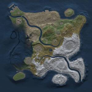 Thumbnail Rust Map: Procedural Map, Size: 3000, Seed: 1705008431, 10 Monuments