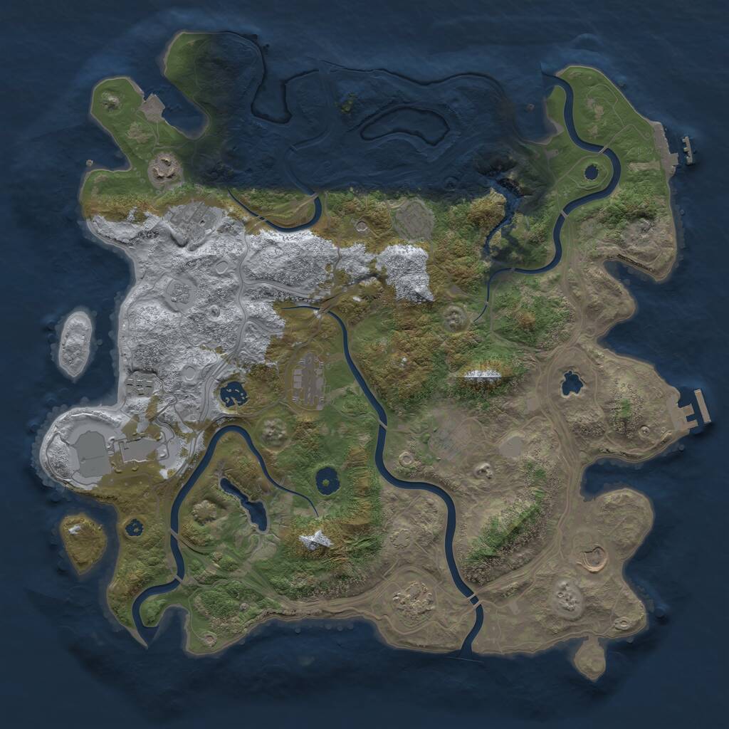 Rust Map: Procedural Map, Size: 4250, Seed: 1579418150, 16 Monuments