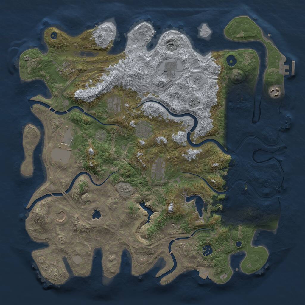 Rust Map: Procedural Map, Size: 4300, Seed: 952029188, 16 Monuments