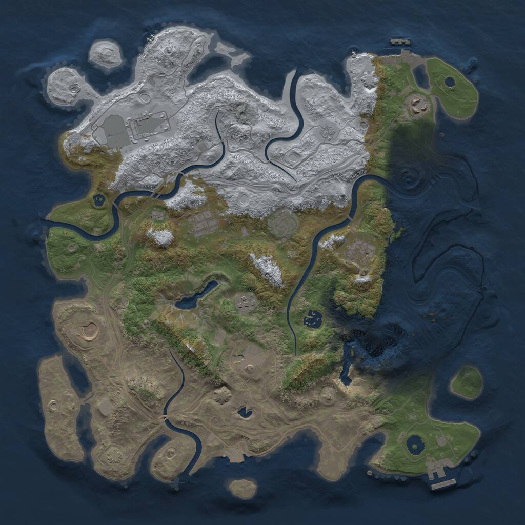 Rust Map: Procedural Map, Size: 4250, Seed: 1187332564, 15 Monuments