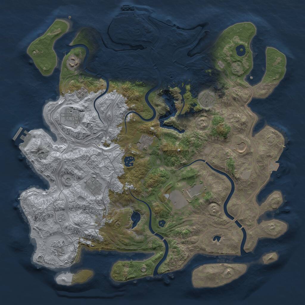 Rust Map: Procedural Map, Size: 4250, Seed: 1904169477, 16 Monuments