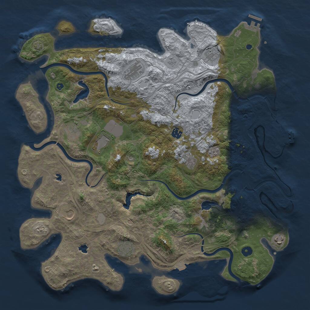 Rust Map: Procedural Map, Size: 4500, Seed: 685194, 16 Monuments