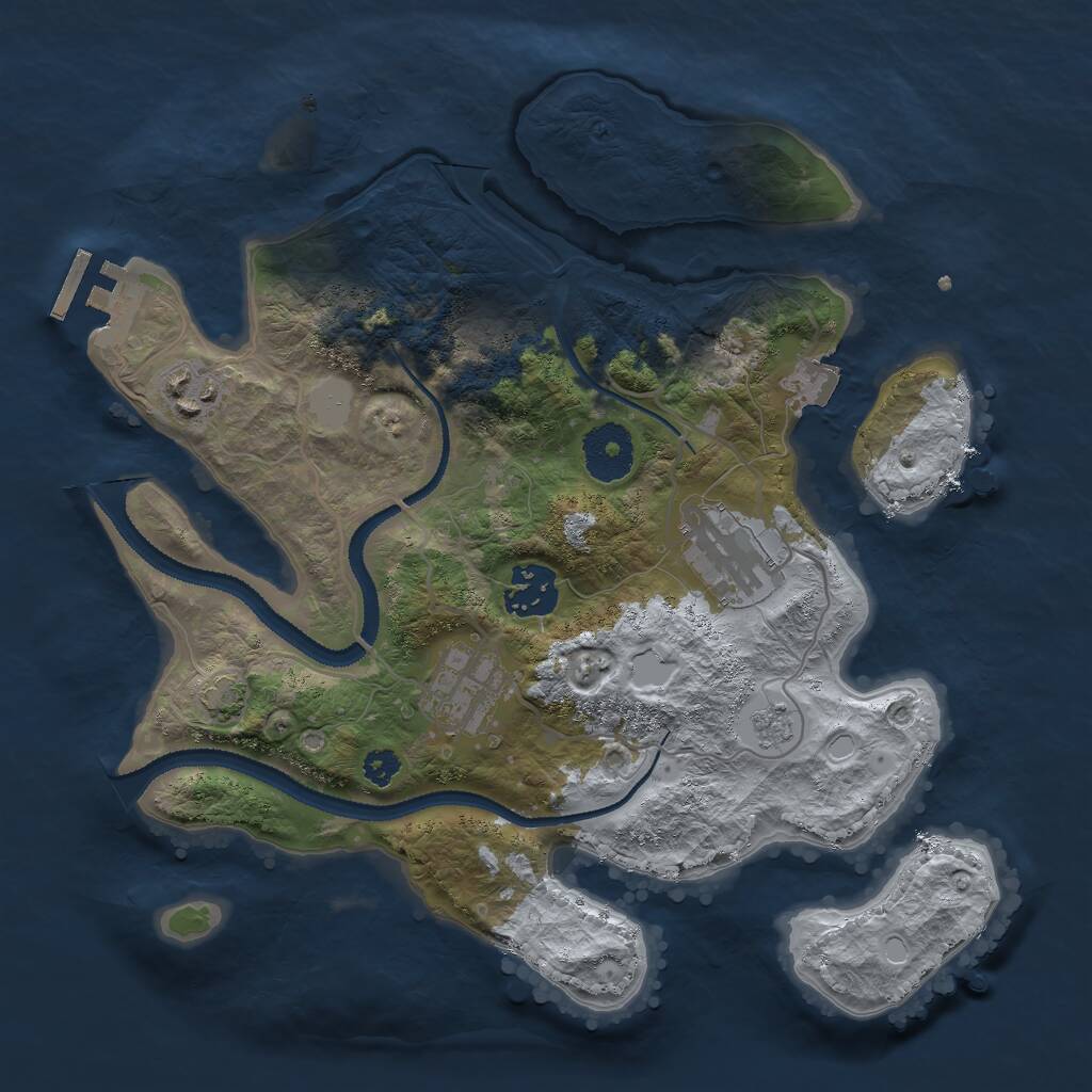 Rust Map: Procedural Map, Size: 3000, Seed: 99278, 8 Monuments