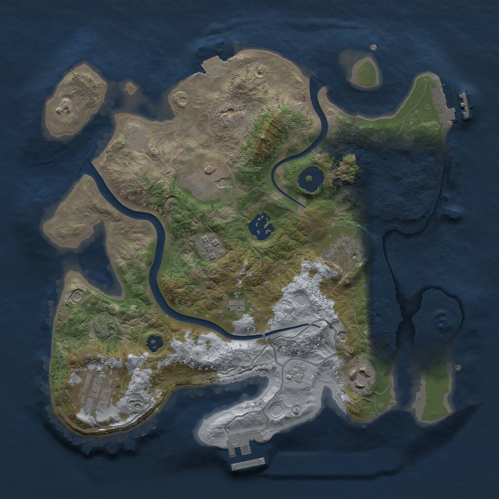 Rust Map: Procedural Map, Size: 3000, Seed: 28303, 12 Monuments