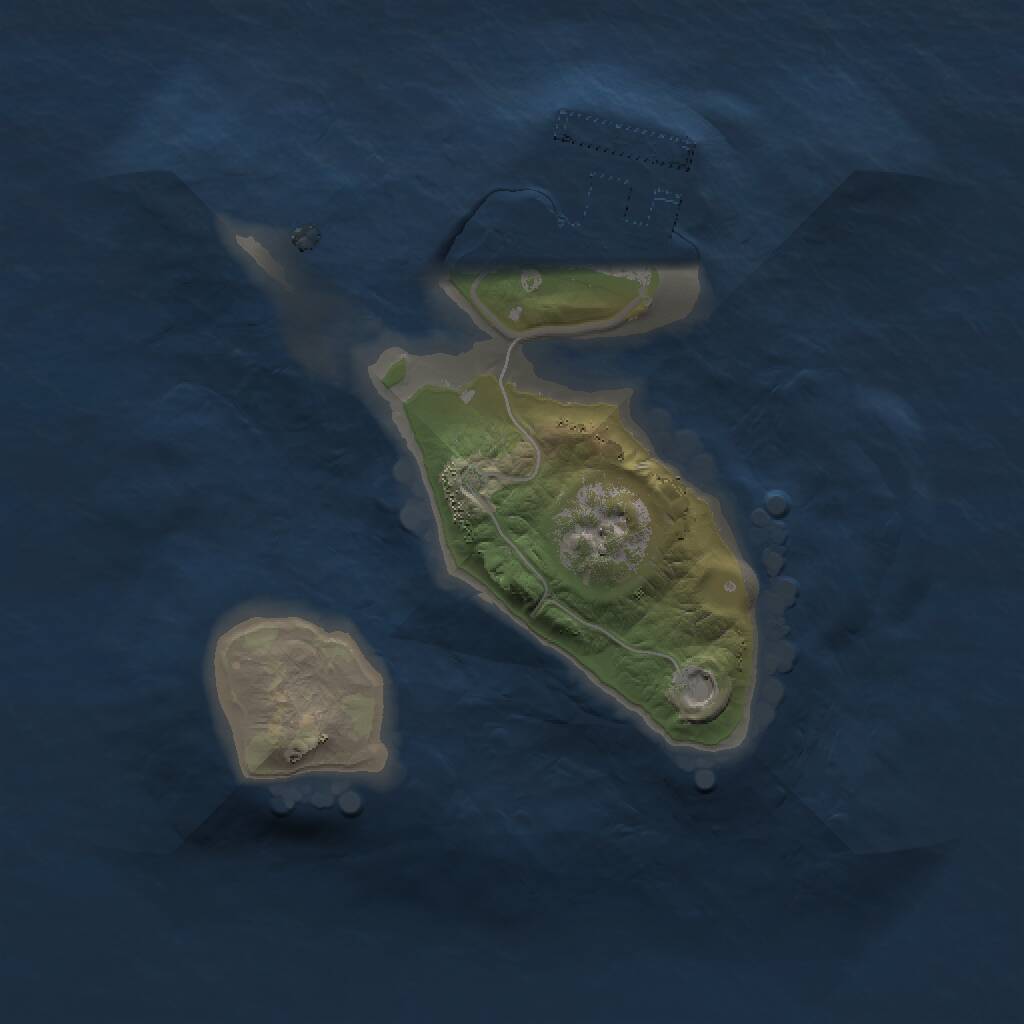 Rust Map: Procedural Map, Size: 1500, Seed: 34423423, 2 Monuments