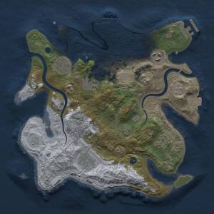 Thumbnail Rust Map: Procedural Map, Size: 3000, Seed: 37152, 12 Monuments