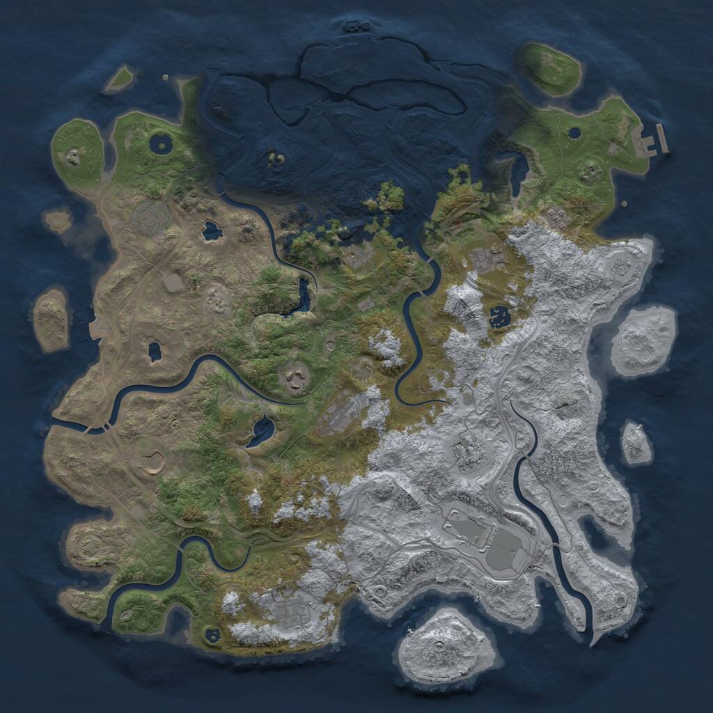 Rust Map: Procedural Map, Size: 4750, Seed: 546152960, 17 Monuments