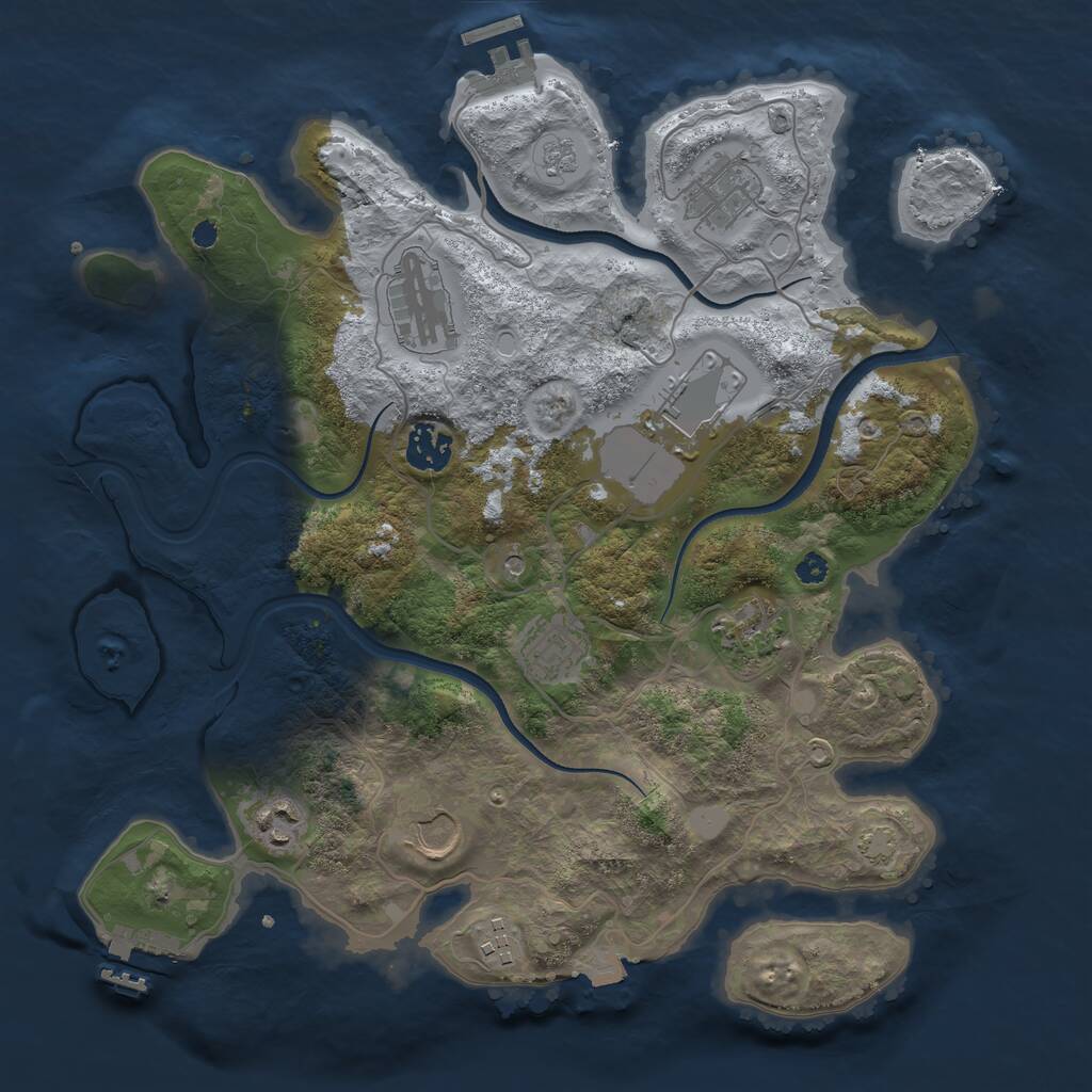 Rust Map: Procedural Map, Size: 3500, Seed: 10701282, 15 Monuments