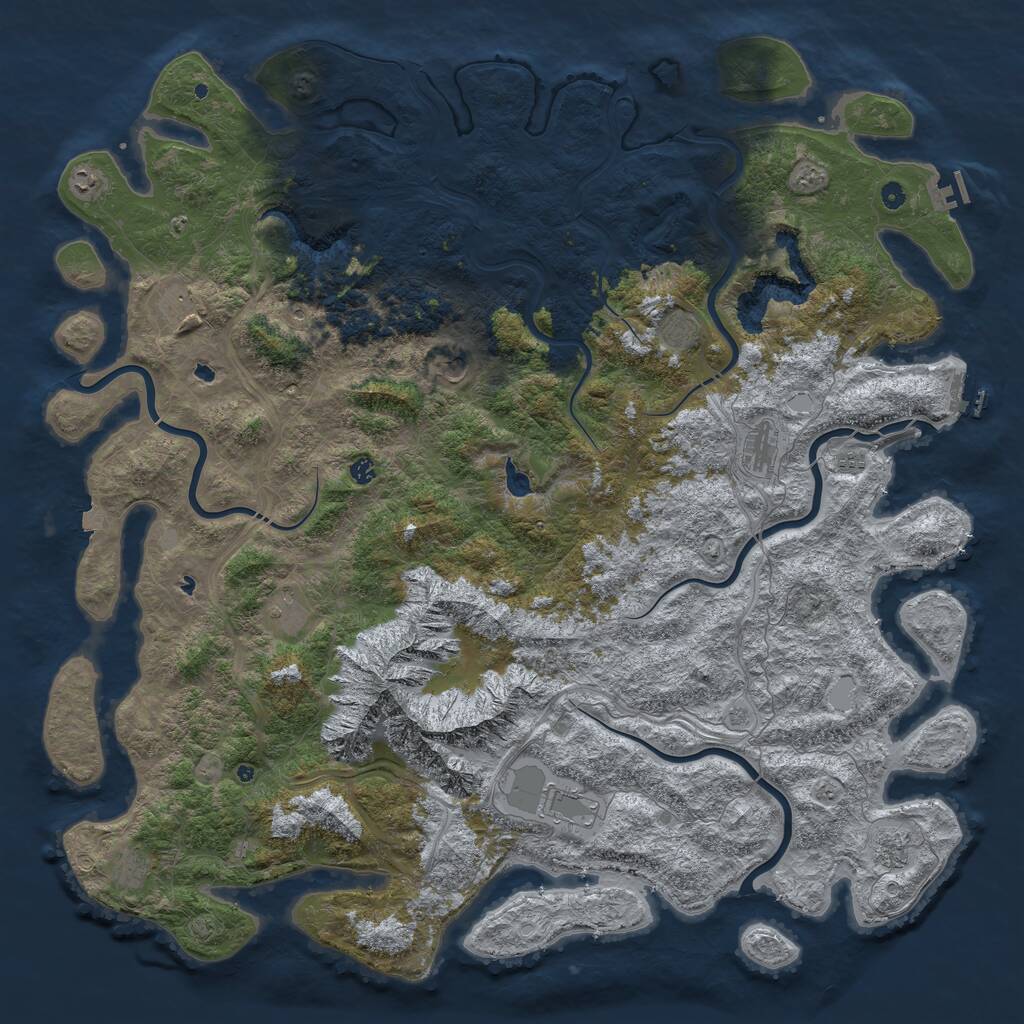 Rust Map: Procedural Map, Size: 6000, Seed: 1089499637, 17 Monuments