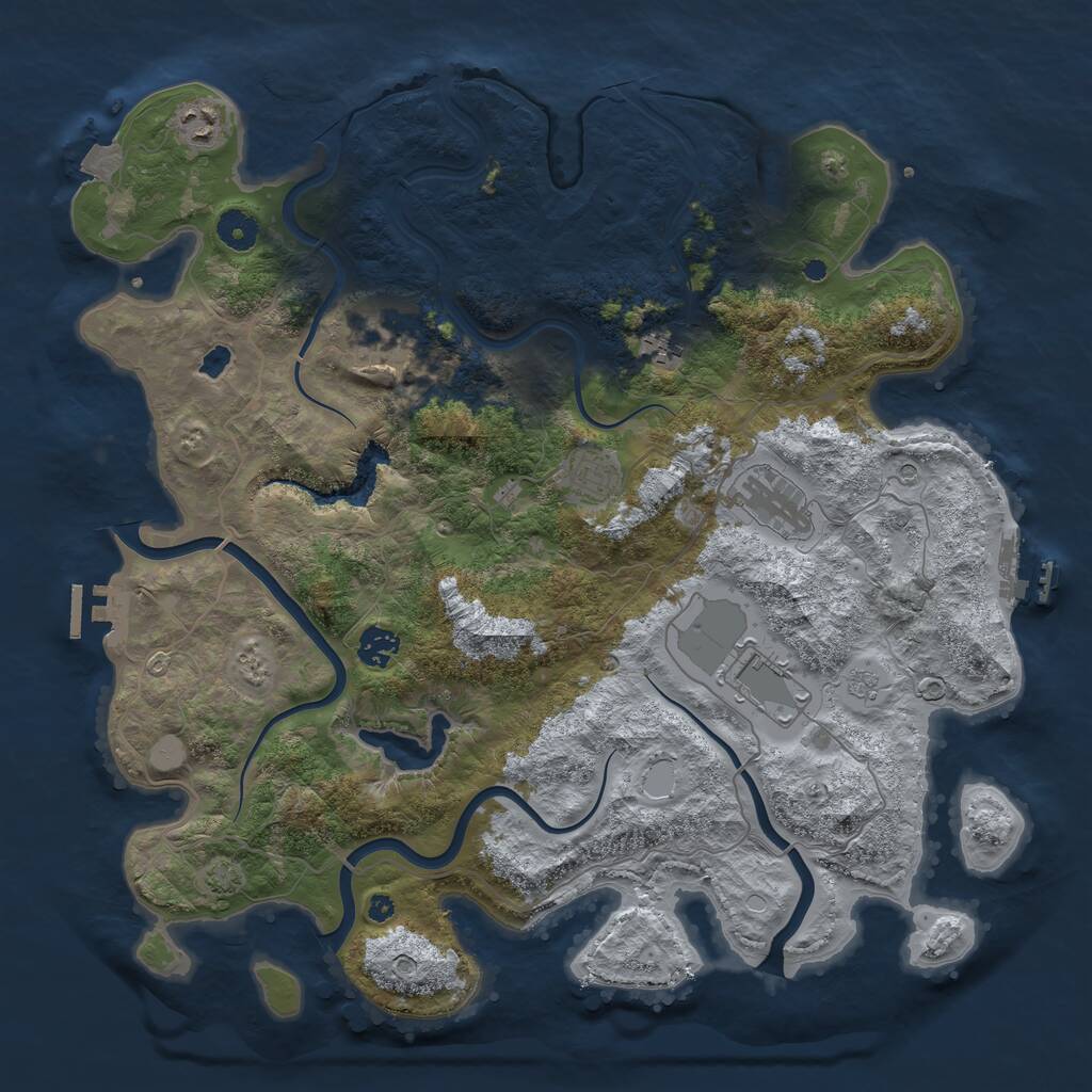 Rust Map: Procedural Map, Size: 4050, Seed: 32856866, 13 Monuments