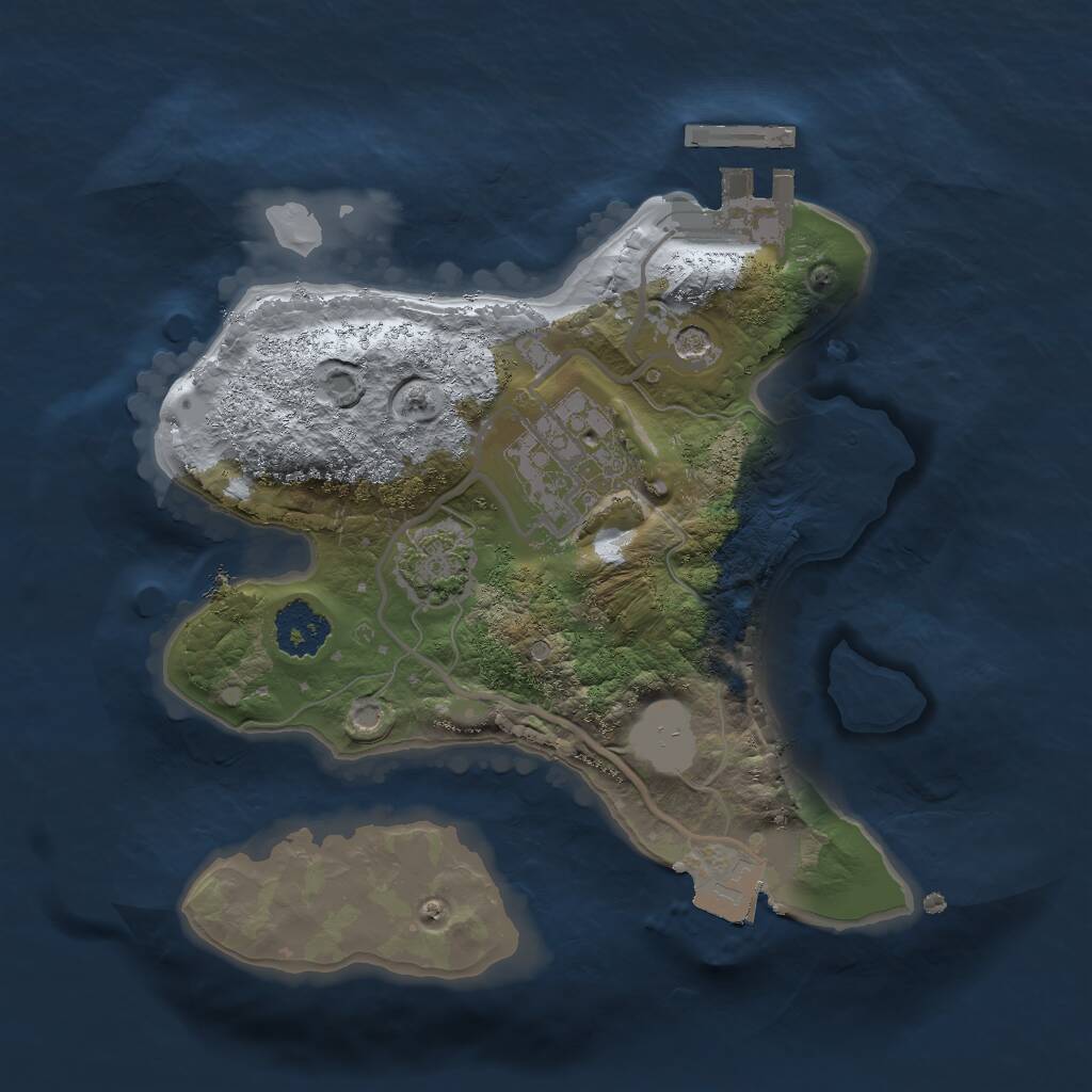 Rust Map: Procedural Map, Size: 2000, Seed: 35498132, 5 Monuments