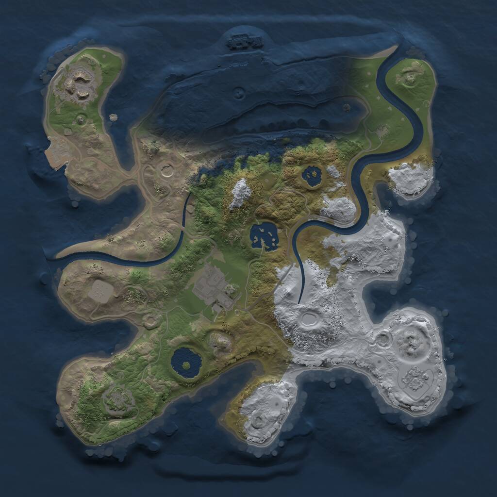 Rust Map: Procedural Map, Size: 2500, Seed: 317, 8 Monuments