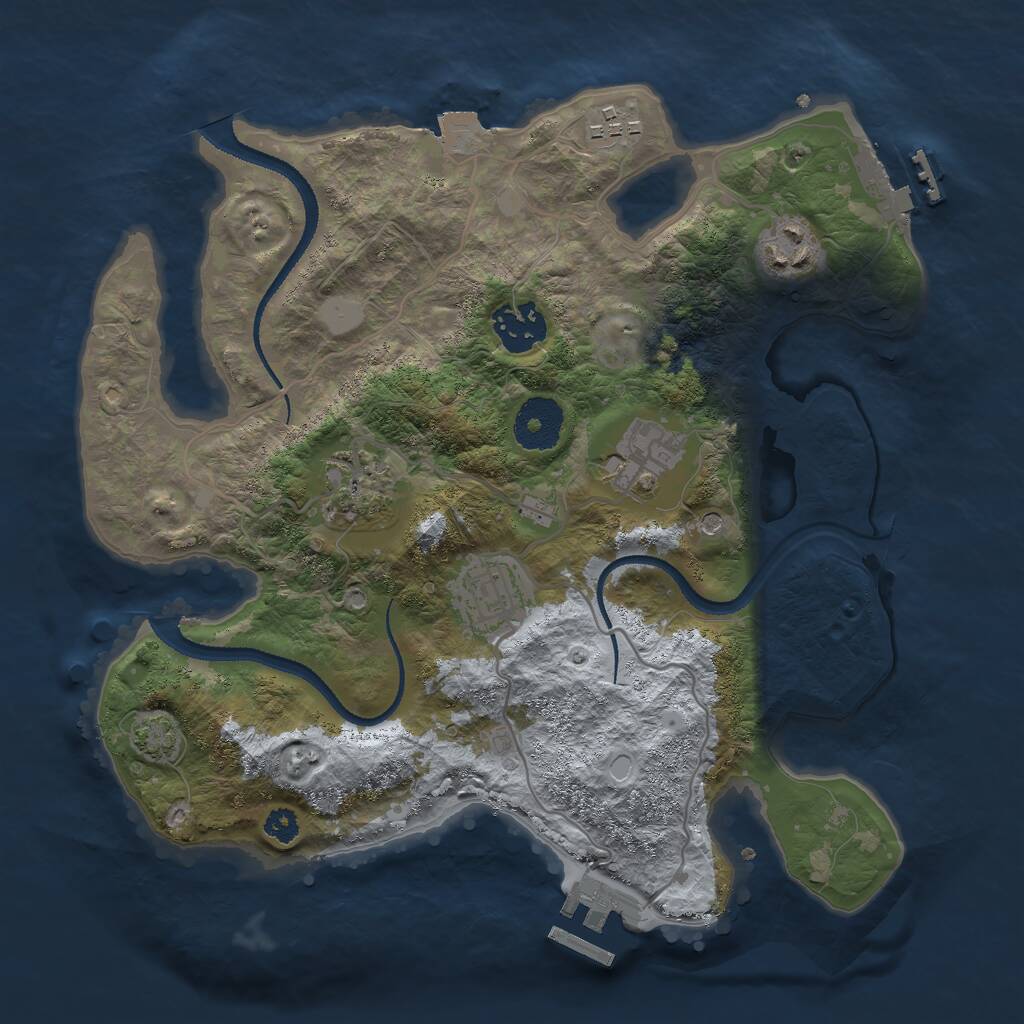 Rust Map: Procedural Map, Size: 3000, Seed: 1779655899, 11 Monuments