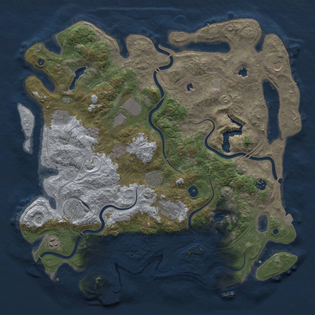 Rust Map: Procedural Map, Size: 4500, Seed: 68492, 16 Monuments