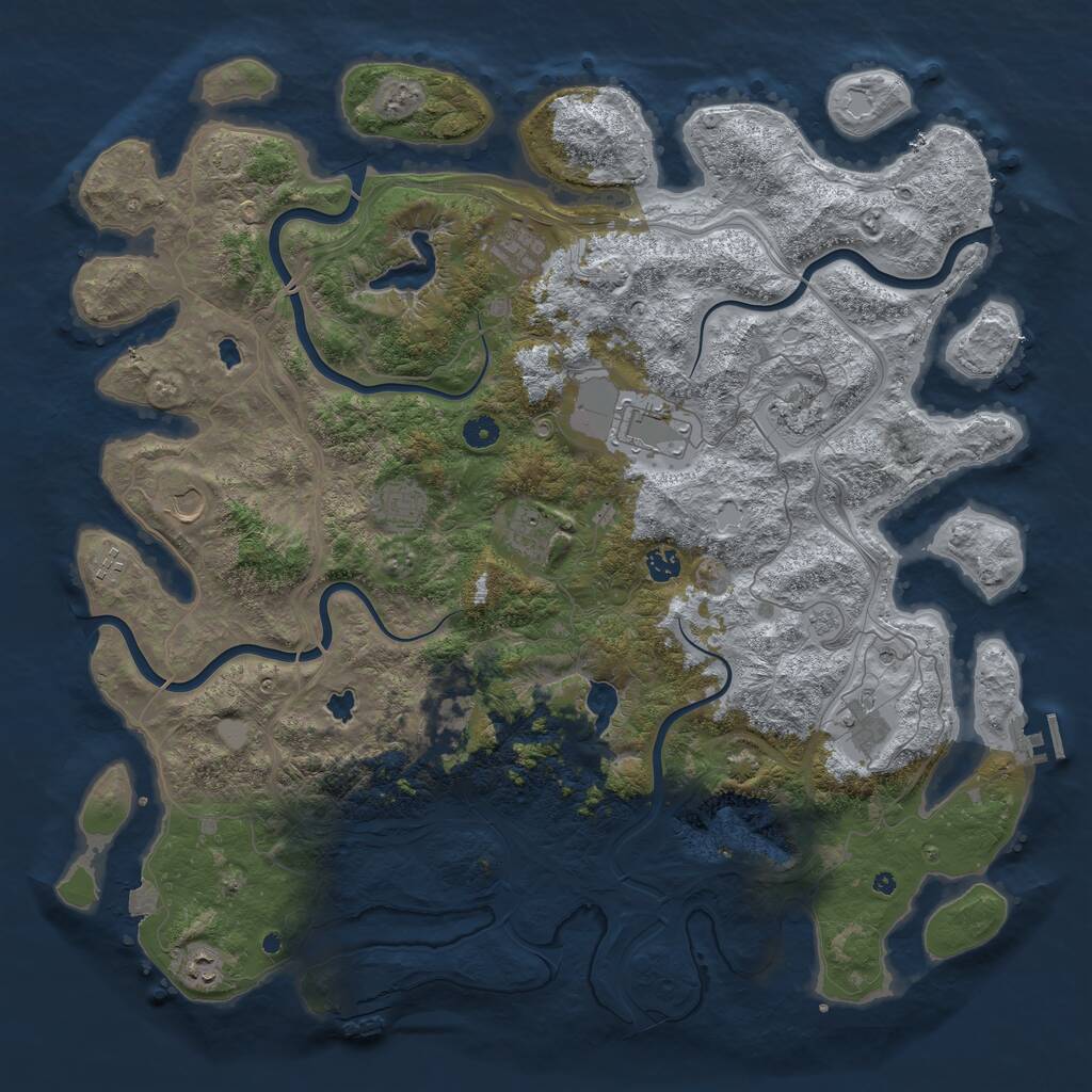 Rust Map: Procedural Map, Size: 4800, Seed: 1989933746, 17 Monuments