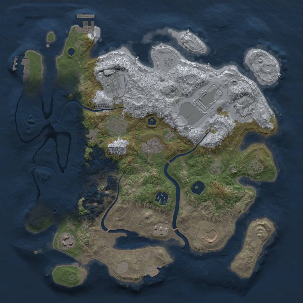 Rust Map: Procedural Map, Size: 3500, Seed: 1513241241, 15 Monuments