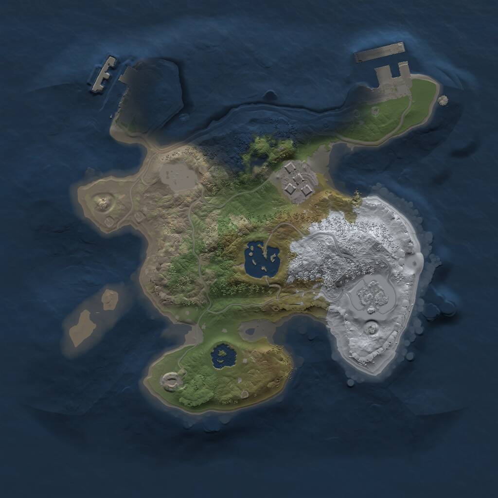 Rust Map: Procedural Map, Size: 2000, Seed: 1654112, 6 Monuments