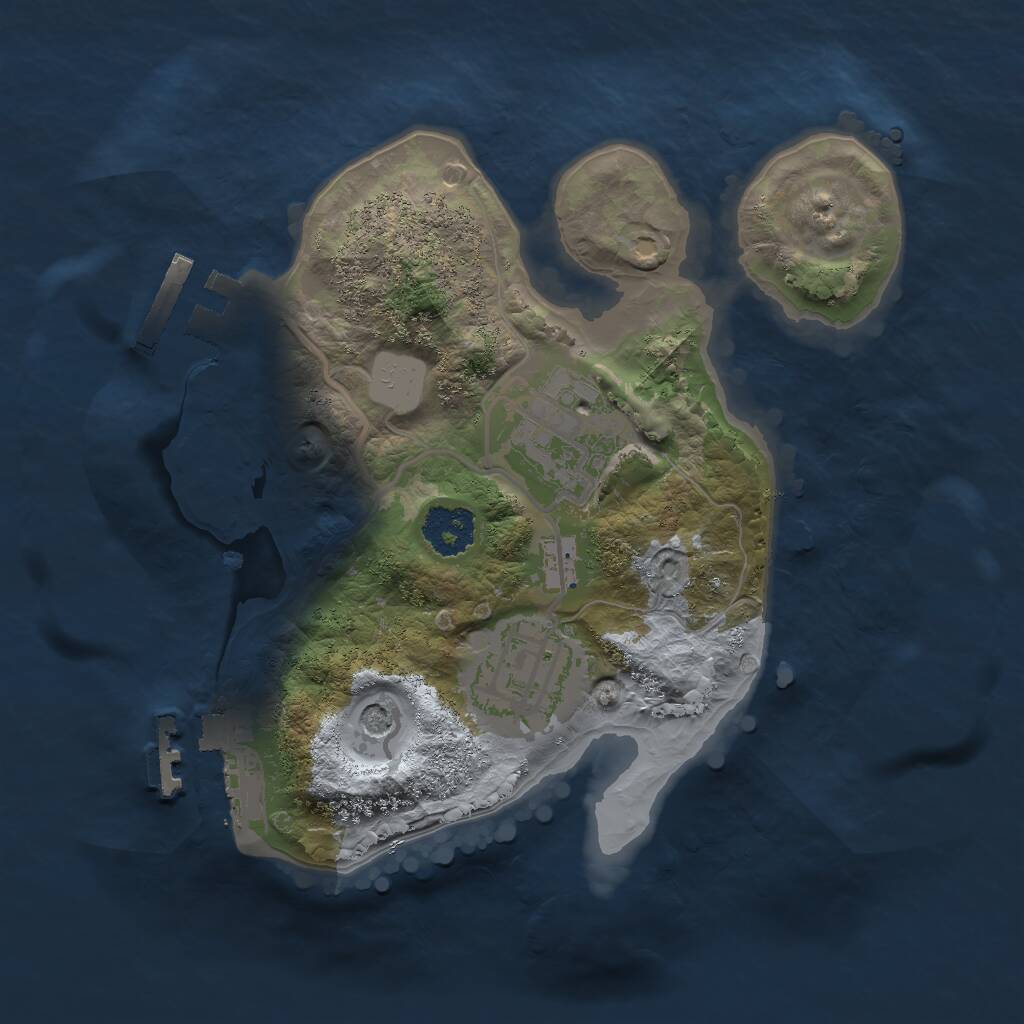 Rust Map: Procedural Map, Size: 2000, Seed: 2093578475, 6 Monuments